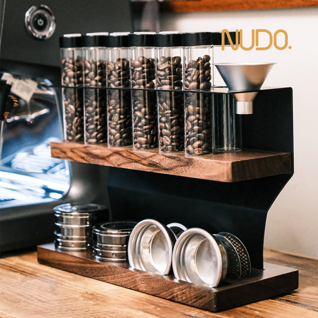 NUDO LAB Coffee Storage Tube Set - Tabung Kaca Display Penyimpanan Biji Kopi