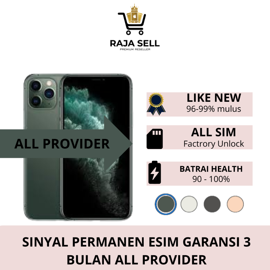RAJASELL2 PERMANEN iPhone 11 Promax / 11 Pro 64GB 128GB 256GB Second Mulus Fullsett NoRekondisi