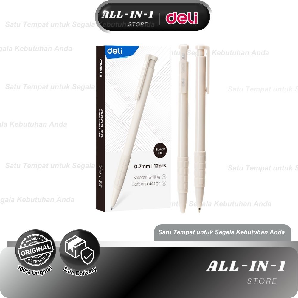 

Deli Rectractable Ballpoint Pen / Pulpen Cetek 0.7 mm 1 PCS Hitam EQ00320