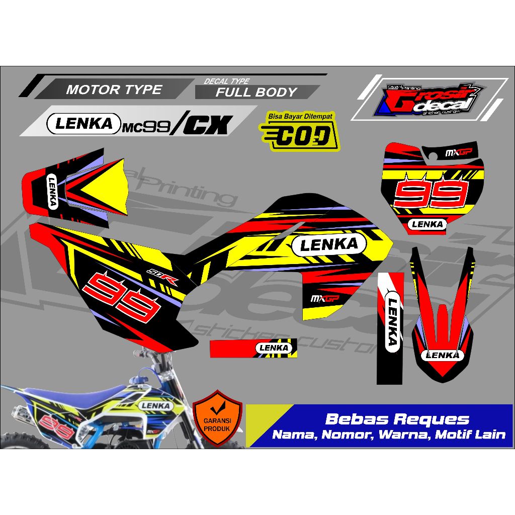 Sticker Stiker Striping Ori Mini Trail Trail Mini LENKA MC99 50cc Full Body