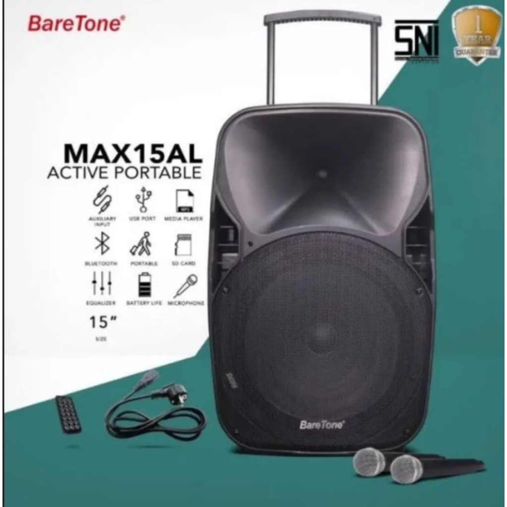 SPEAKER AKTIF PORTABLE BARETONE 15 INCH MA15AL ORIGINAL BARETONE