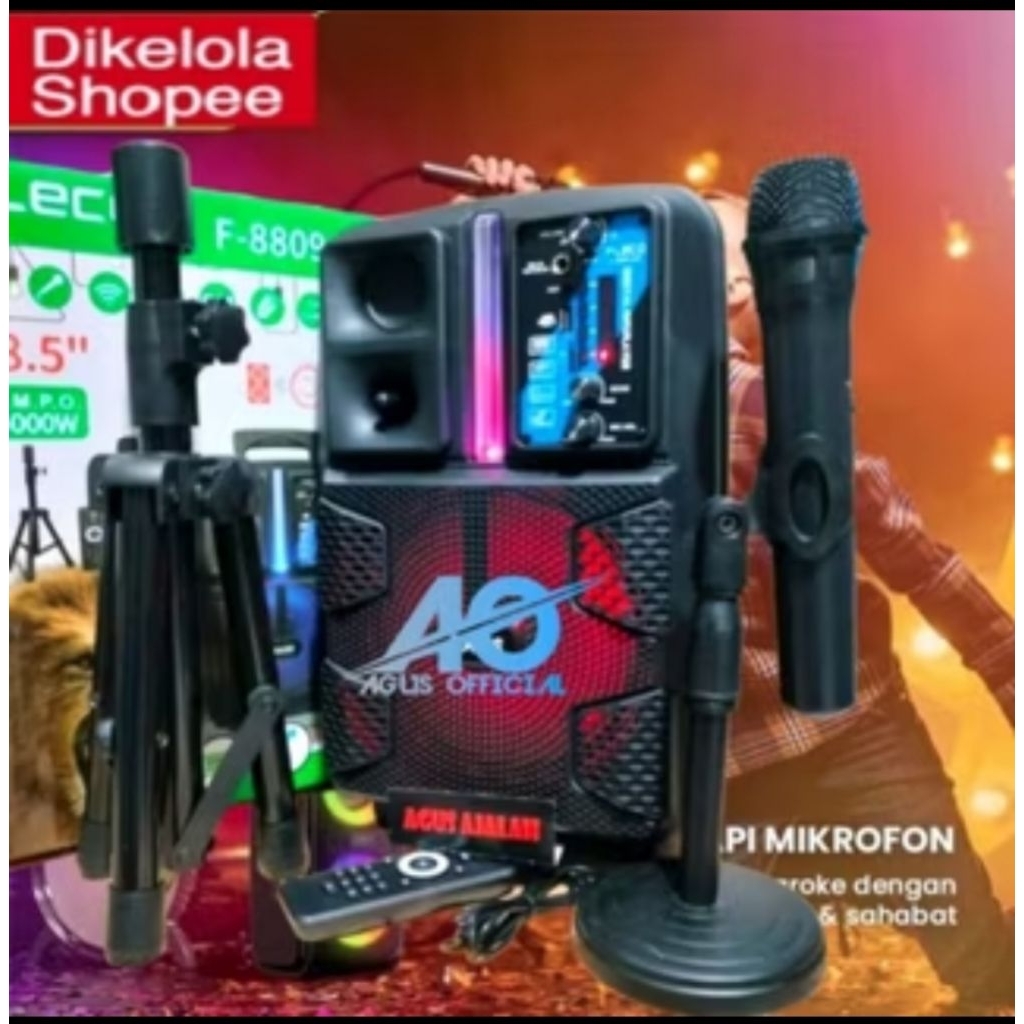 ✅COD SPEAKER BLUETOOTH KARAOKE FLECO 8,5 INCH PLUS MIC SPEAKER BLUETOOTH FORTABLE KARAOKE 8,5 inch M