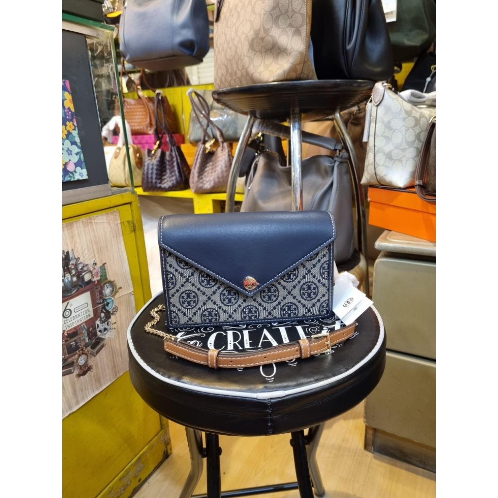 TORY BURCH Envelope Mini Chain Bag Sling Semiformal Tas Wanita Selempang Mini Rantai Kulit Asli