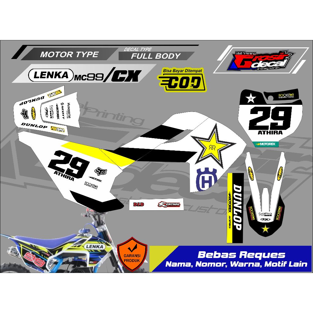 Decal Stiker Mini Trail Trail Mini LENKA MC99 / CX 50cc Full Body Bebas Reques
