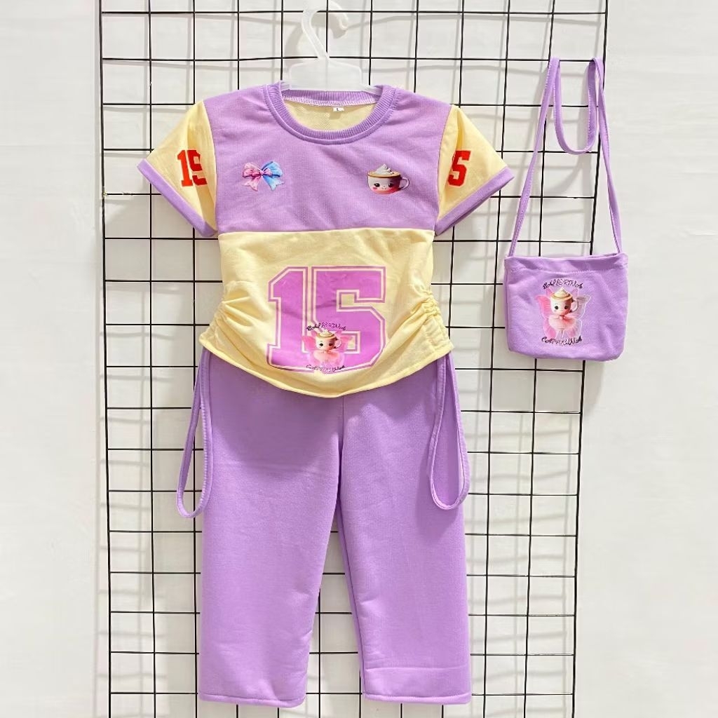 ONE SET ANAK PEREMPUAN II SETELAN ANOMALI KEKINIAN FREE TAS 1-8 TAHUN // VIRAL