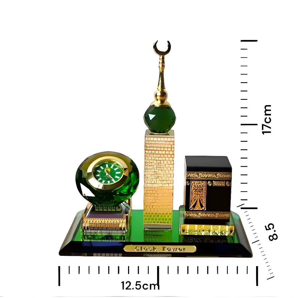 Holly Dstore Pajangan Miniatur Kabah Kristal Jam Makah Dekorasi Rumah Kantor Dasboard Mobil Mewah