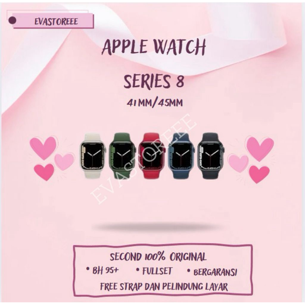 Apple Watch/iWatch Series 8/S8 41MM/45MM Second 100% Original Fullset Bergaransi Ex internasional