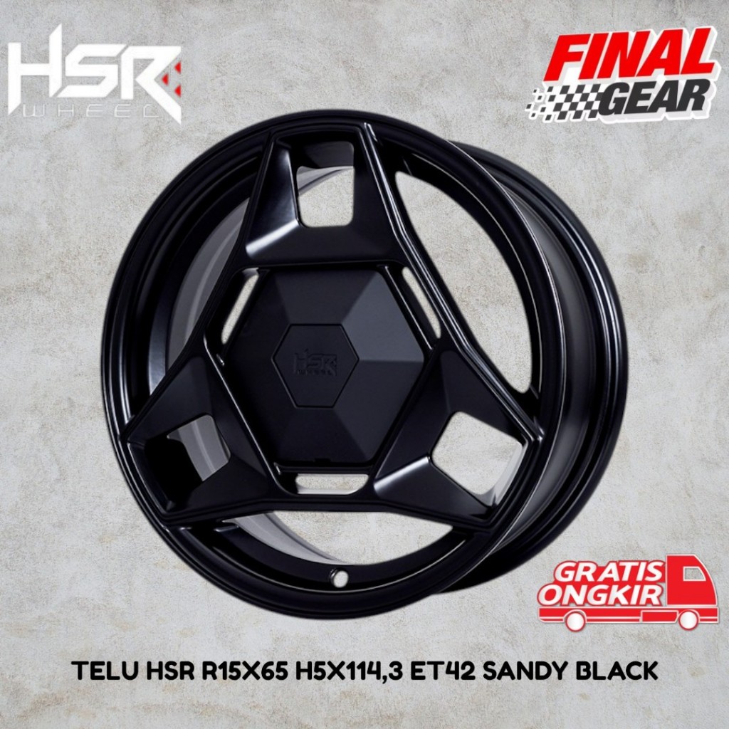 Velg Mobil Racing R15 Sandy Black HSR Telu /promo velg hsr r15 pcd 5x114,3 untuk ertiga innova rush
