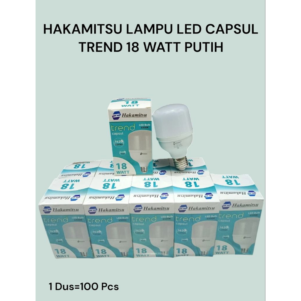 HAKAMITSU LAMPU LED CAPSUL TREND 18 WATT PUTIH