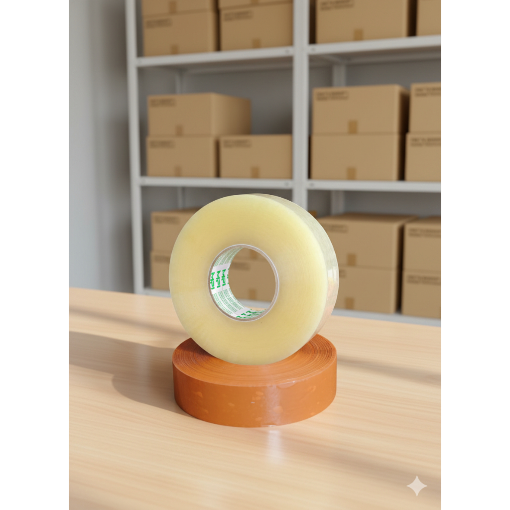 

Lakban Bening - Lakban Cokelat Ekonomis 45 mm x 300 Yard Jumbo Master Pack Indonesia