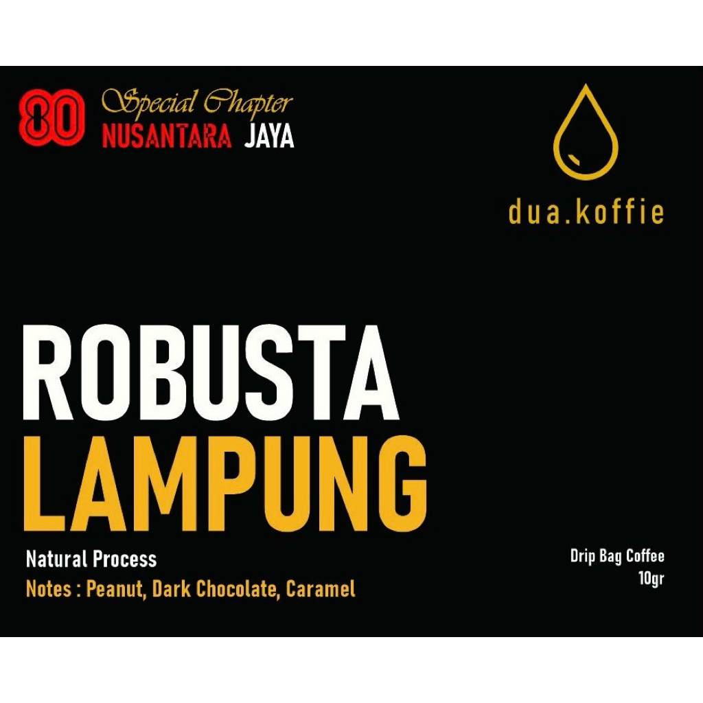 dua.koffie Robusta Lampung Kopi Drip Bag– 100% Kopi Asli Indonesia | Arabika & Robusta | Praktis Tin