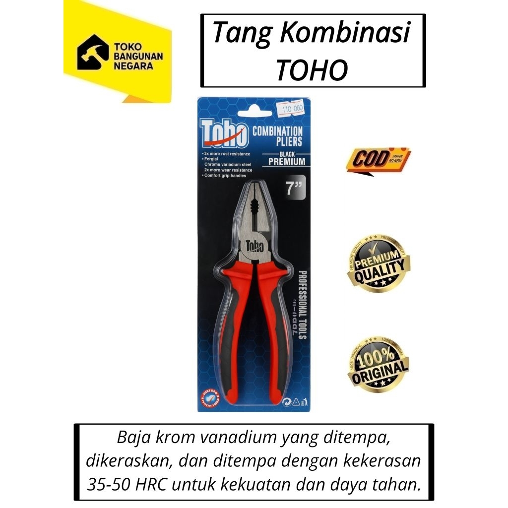 Tang Kombinasi TOHO | Combination Pliers Black Premium TOHO | TOHO Professional Tools