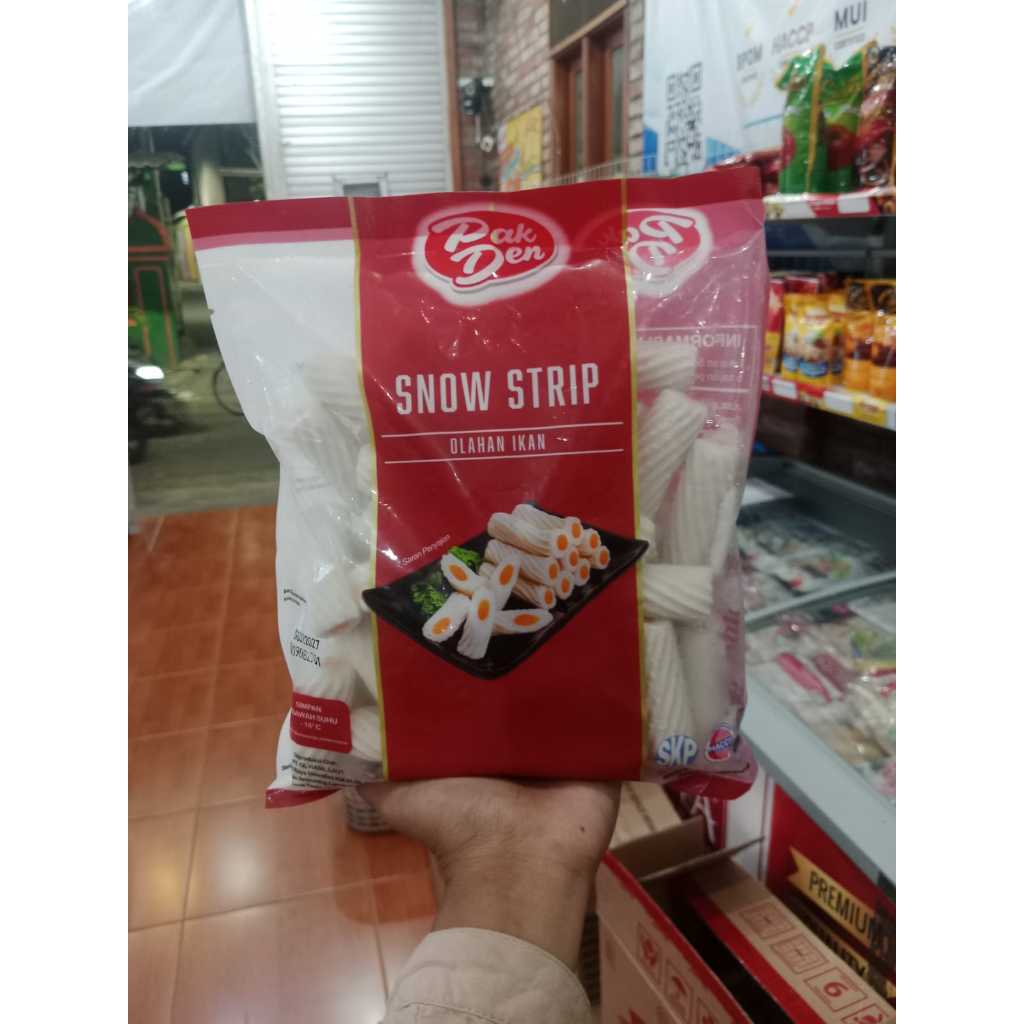 

Pak Den Snow Strip Ikan Olahan Bentuk Sosis Salju 500gr Halal