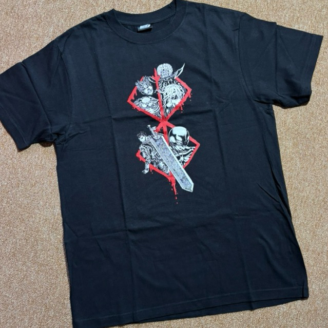 (D) Kaos Berserk Bootleg Nigata Club Hitam L Anime