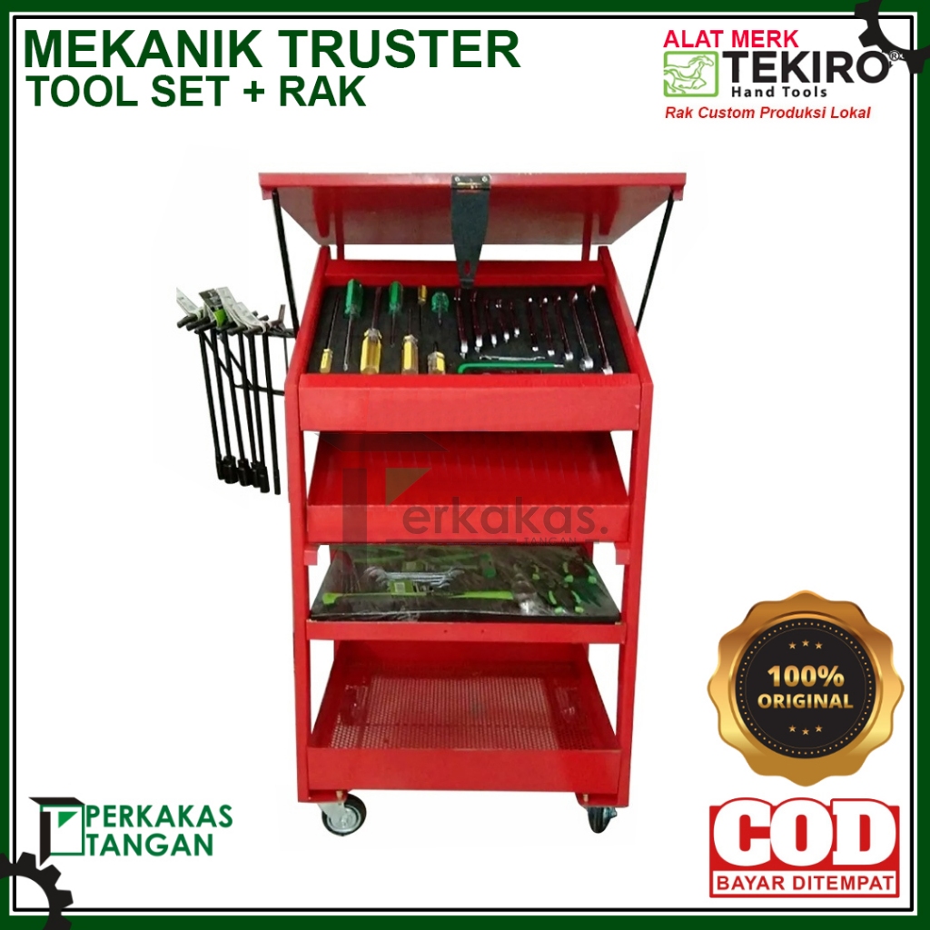 MEKANIK TRUSTER SET TEKIRO ( BOX+TOOL )  Mechanic Tool Box Mekanik Truster AHASS Tool Rak Bengkel