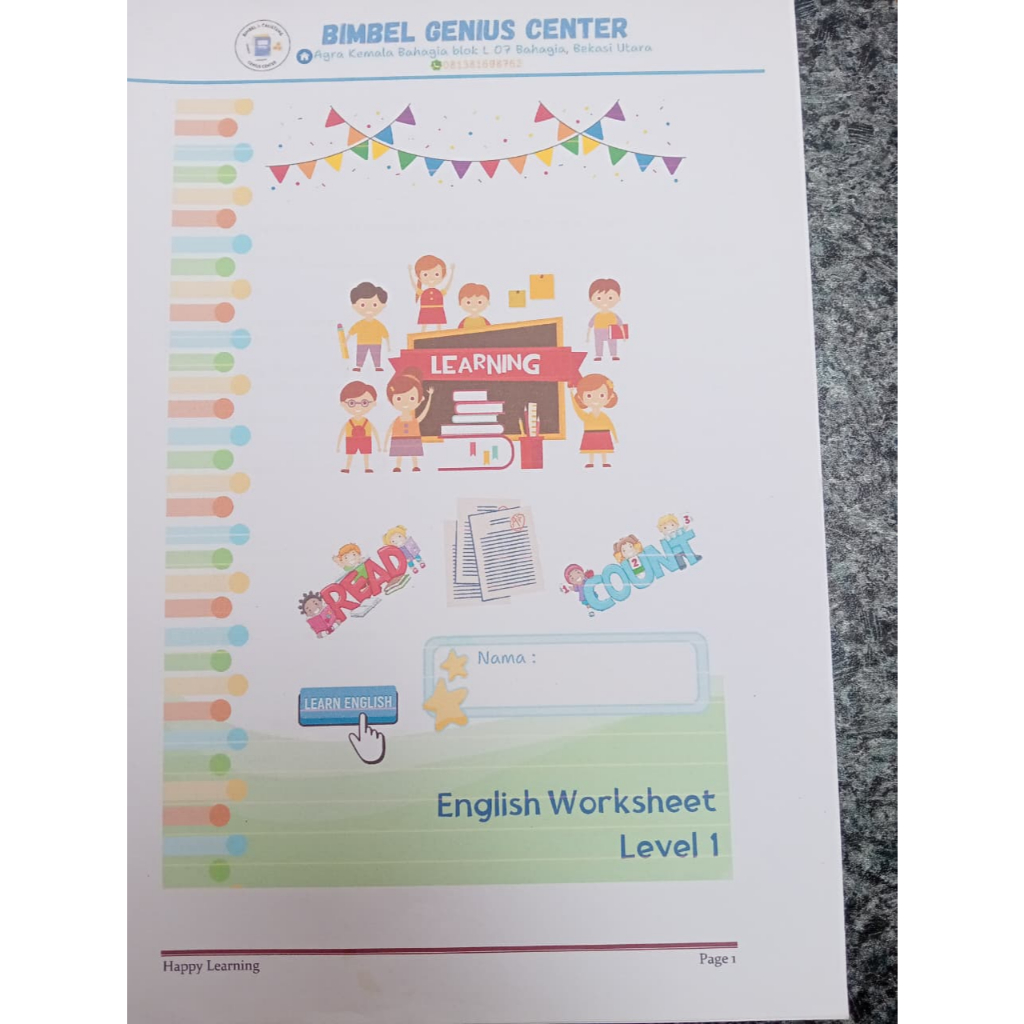 

Genius Center Worksheet Bahasa Inggris level 1 Size A4 75 GSM
