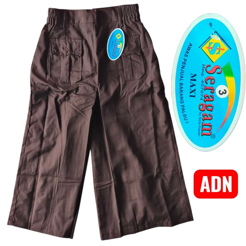 Rok Sekolah | Rok Kulot | Rok Panjang KULOT Coklat | Merek SERAGAM