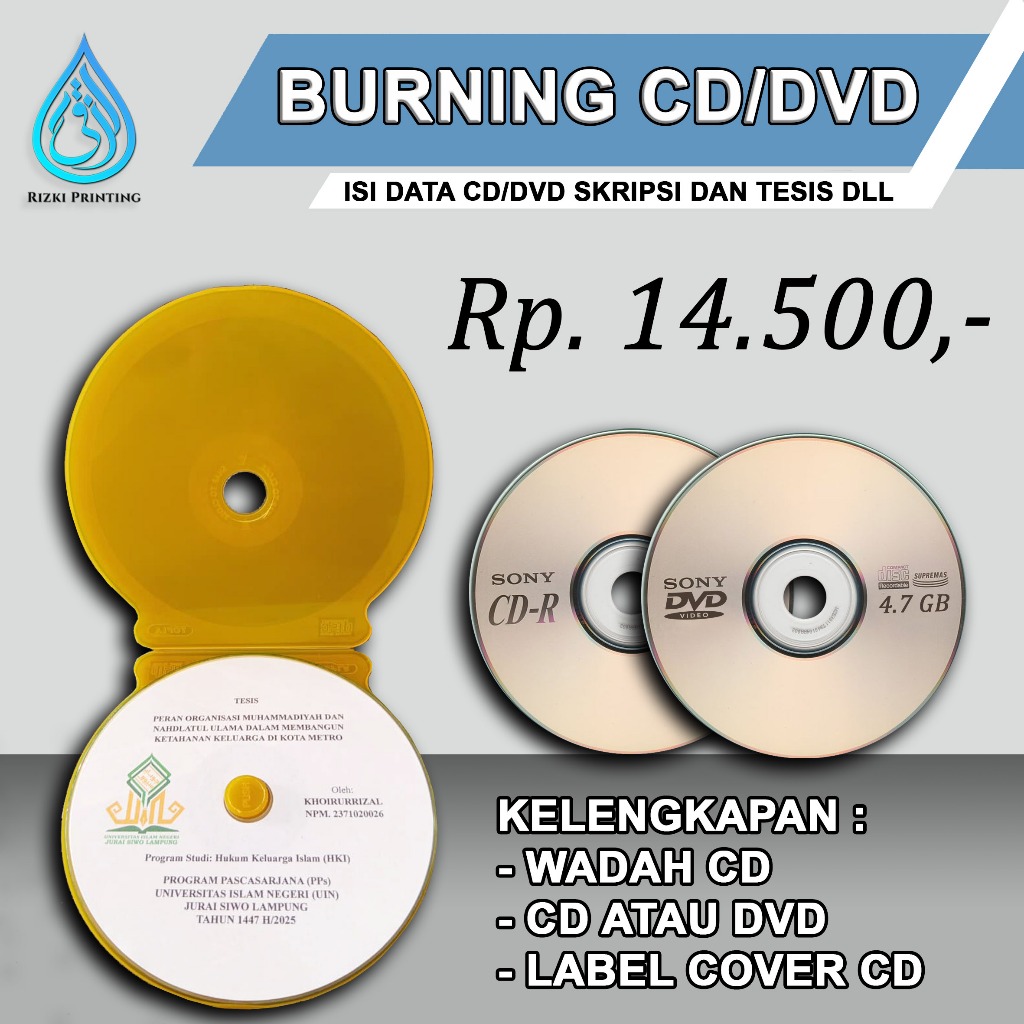 JASA PAKET BURNING / ISI DATA KASET CD DVD SKRIPSI TESIS GAMBAR VIDEO