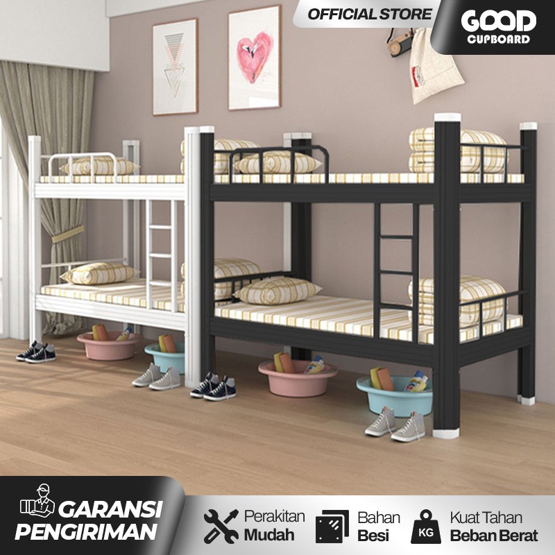 Ranjang Kasur Ranjang Susun Ranjang Tingkat 2 Susun Besi Kokoh Minimalis Tempat Tidur Anak
