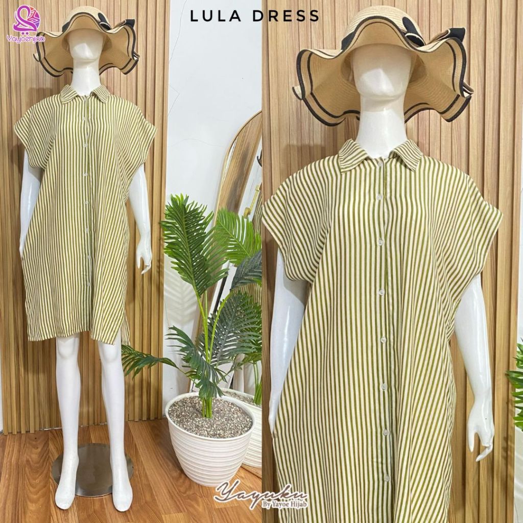 Lula Dress Baju Rumahan Kekinian Kerah Kemeja Busui Friendly By Yayoe Hijab