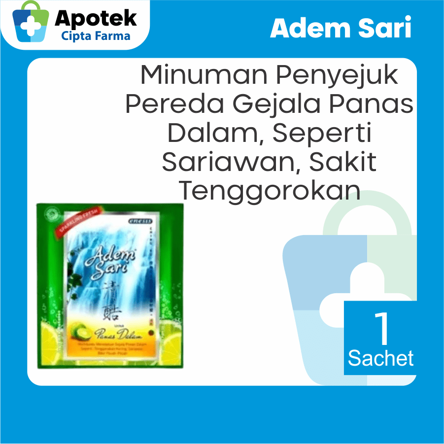 

Adem Sari Ademsari Sachet Ekstrak Citrus Vitamin C Vit C Daya Tahan Tubuh Minuman untuk Panas Dalam Sakit Tenggorokan Sariawan Bibir Pecah-Pecah dan Bau Mulut