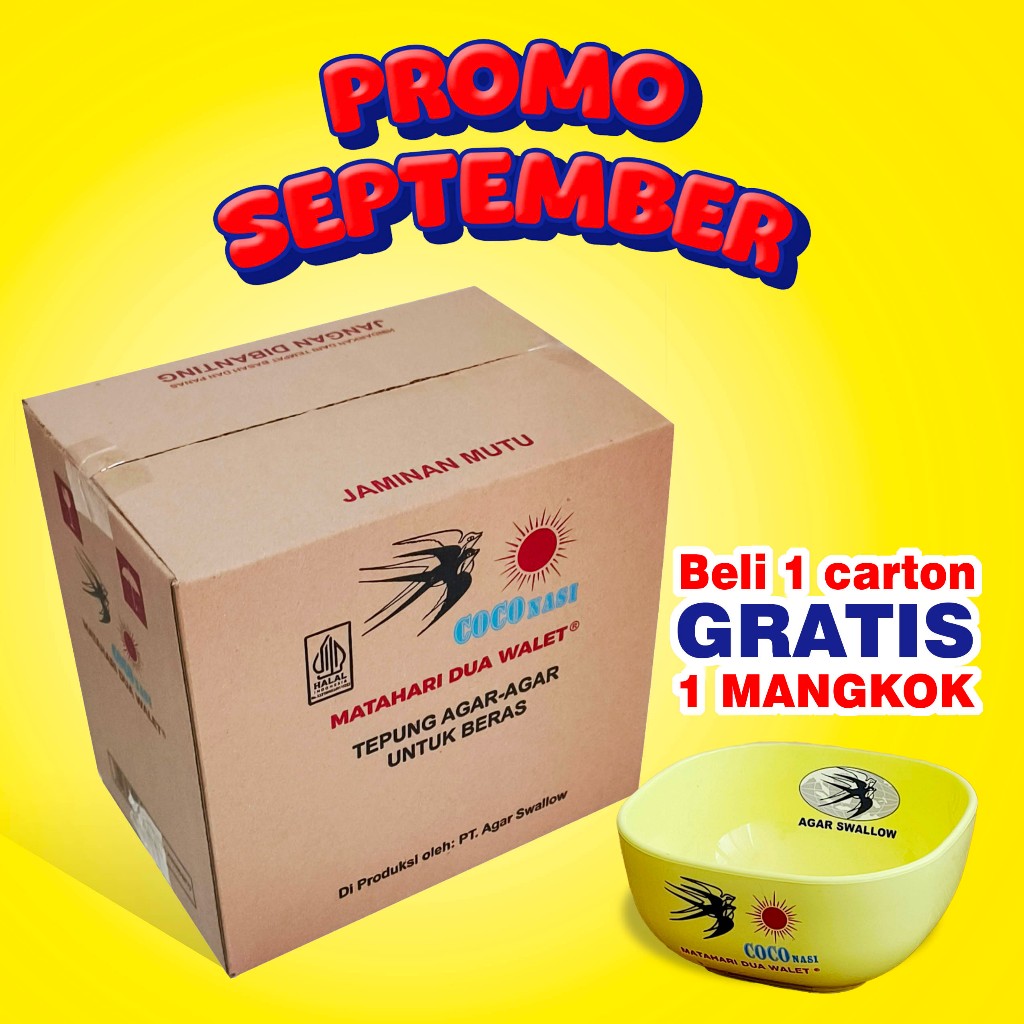 

COCO Nasi Matahari Dua Walet untuk campuran beras ( 1 Karton isi 24 box ) | PROMO SEPTEMBER selengkapnya di deskripsi