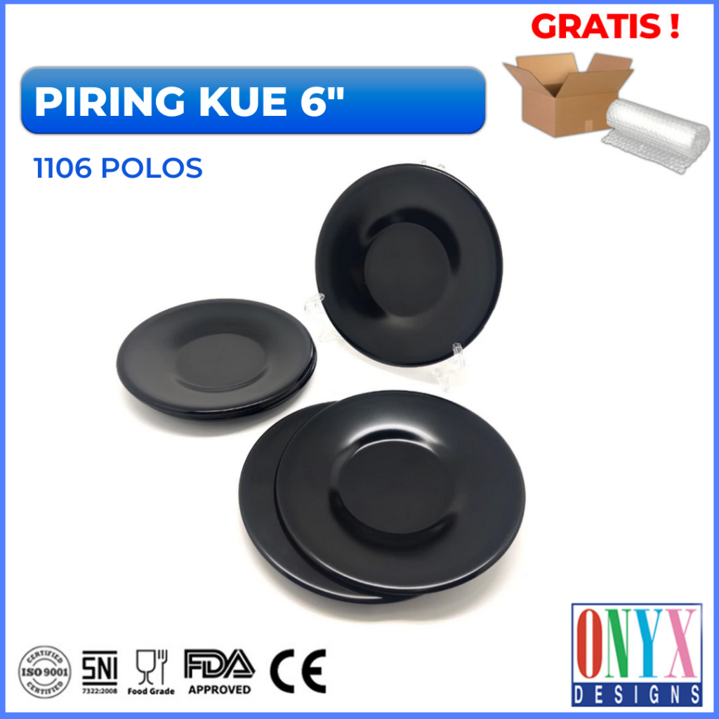 6 Pcs, Piring Kue Ceper 6 inch Onyx Melamin - 1106 Polos