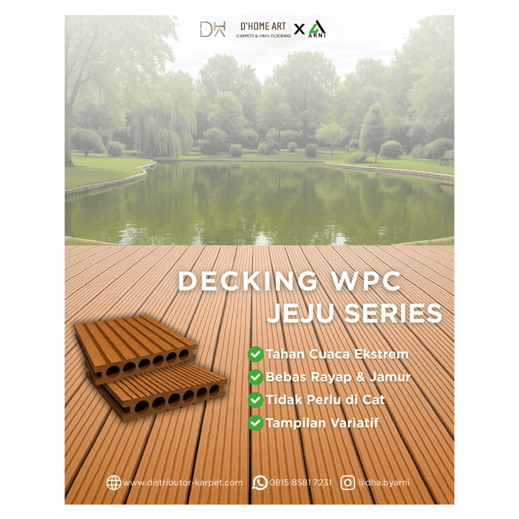 Decking WPC Outdoor Harga Perbatang / Lantai Kolam / Dermaga / Taman
