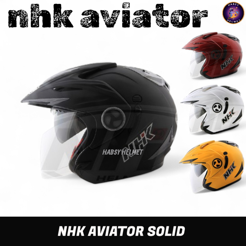 NHK Aviator Solid Double Visor Helm half NHK