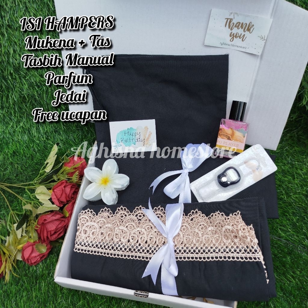 Gift Box Hampers Mukena/ Hampers Cewek Muslim/ kado idul fitri/ Mukena Renda 5cm