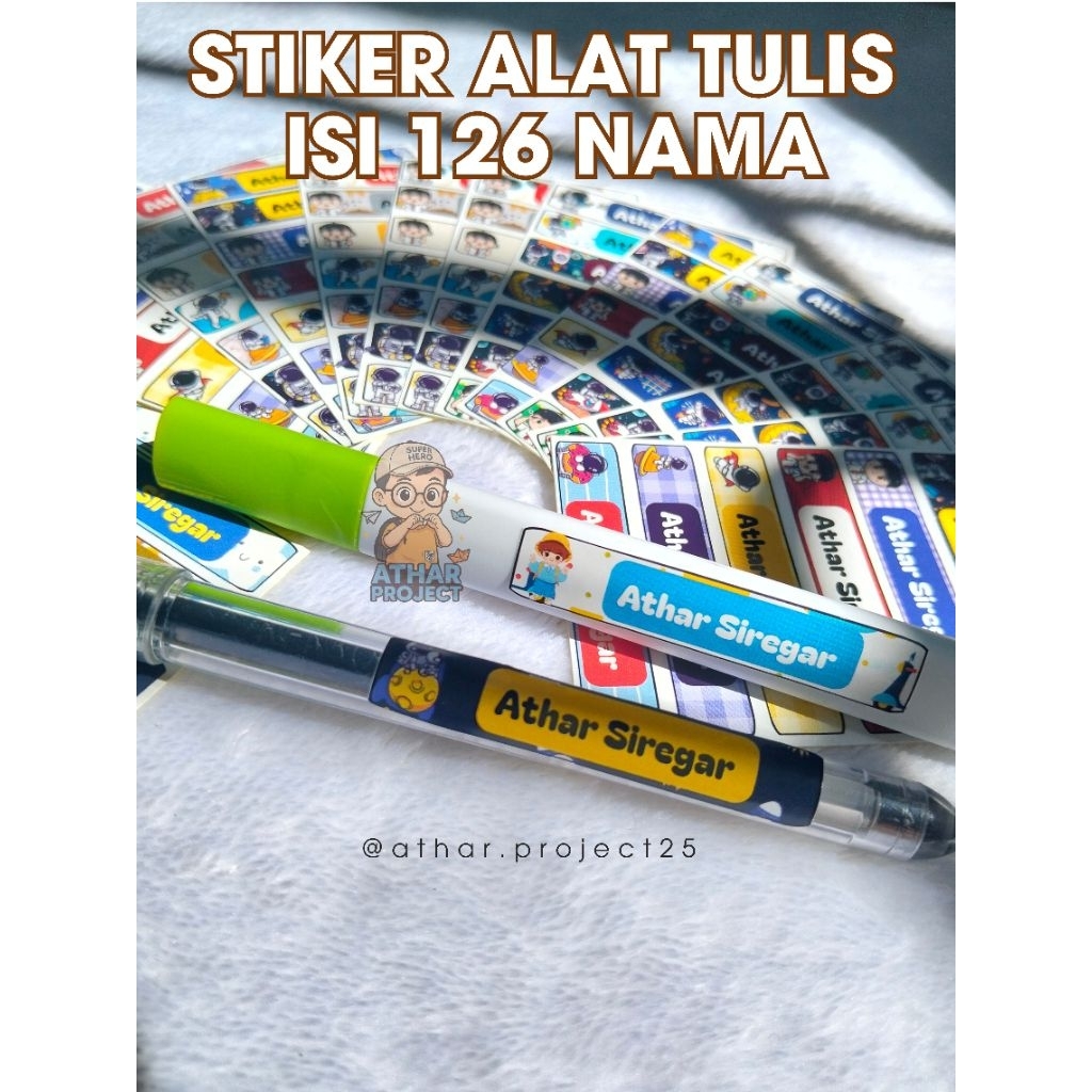 

Stiker Nama Alat Tulis Custom | Label Nama Anak | Isi 126 pcs