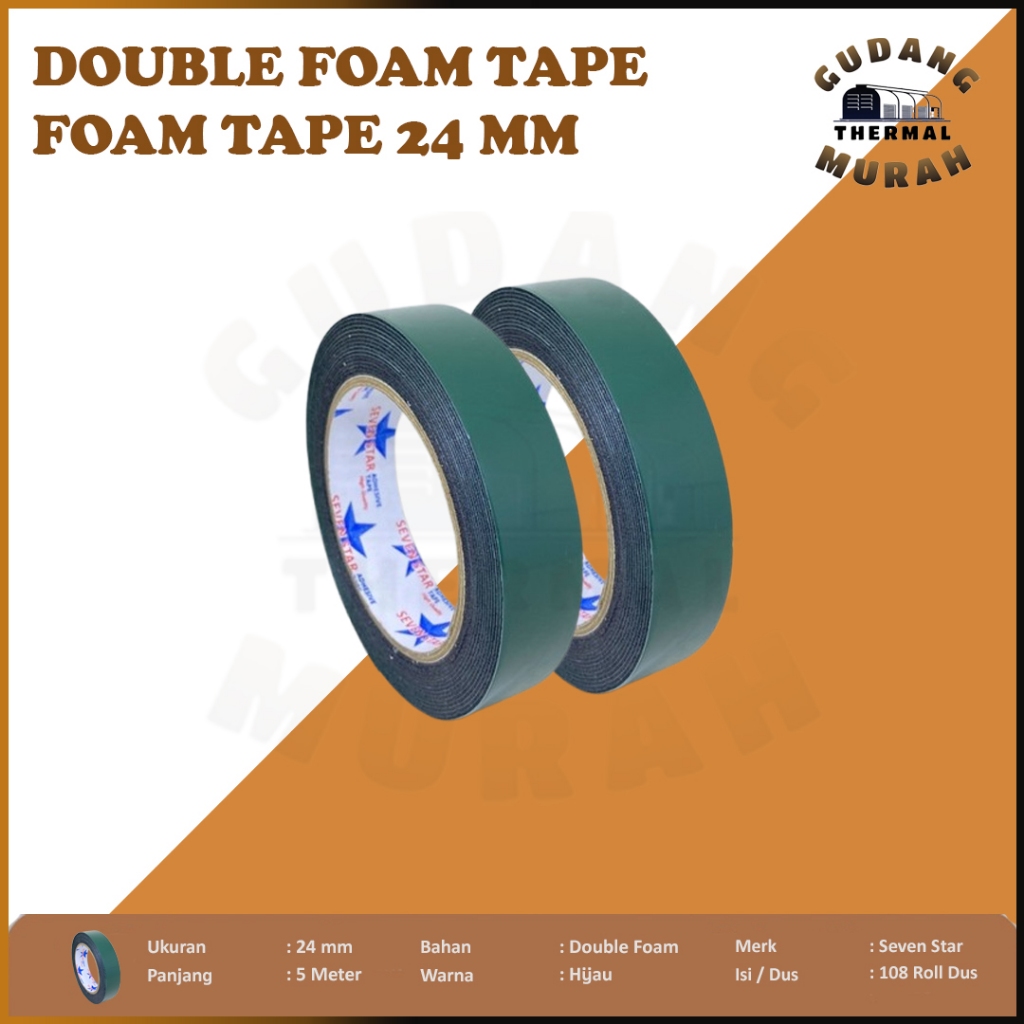 Double Foam Tape / PE Foam / Black / 24mm x 5m / 12mm x 5m / foam tape