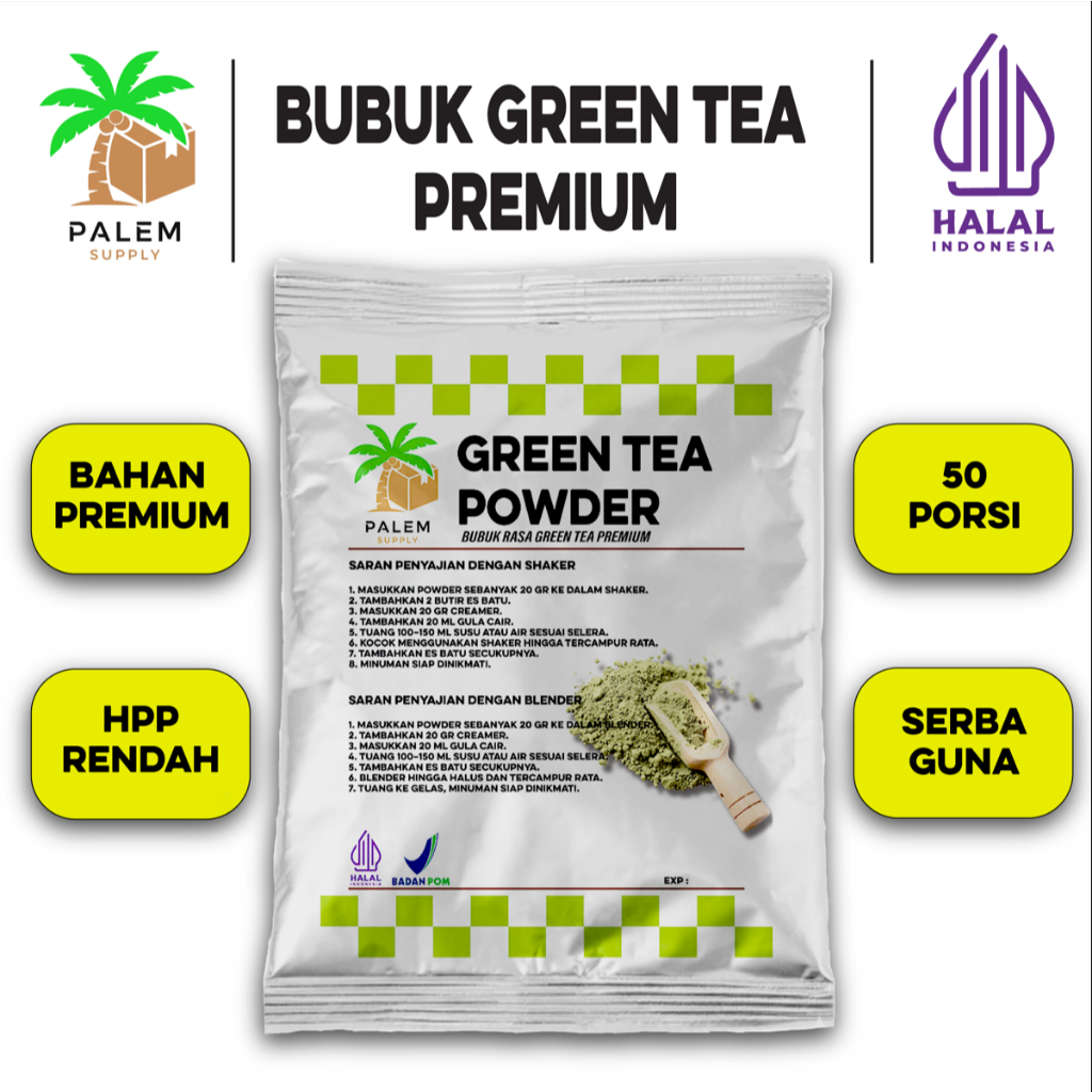 

Bubuk Minuman GREEN TEA PREMIUM powder 1000gr - PALEM SUPPLY