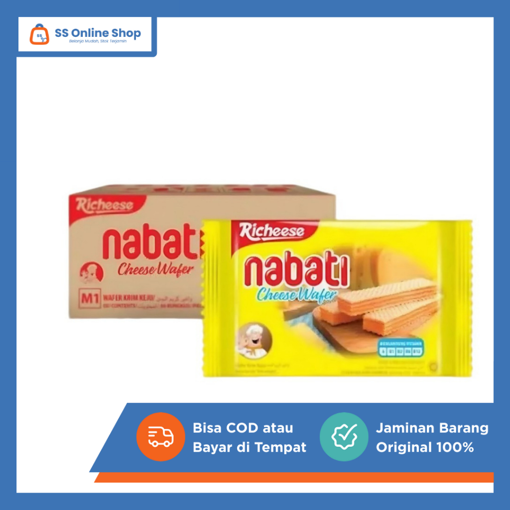

Nabati Wafer Keju Eceran 2000 – 1 Karton Isi 80 Pcs (39gr) | Wafer Renyah Dengan Krim Keju Lezat Camilan Praktis Snack Manis Gurih Hemat Favorit Keluarga Untuk Teman Santai & Bekal Harian