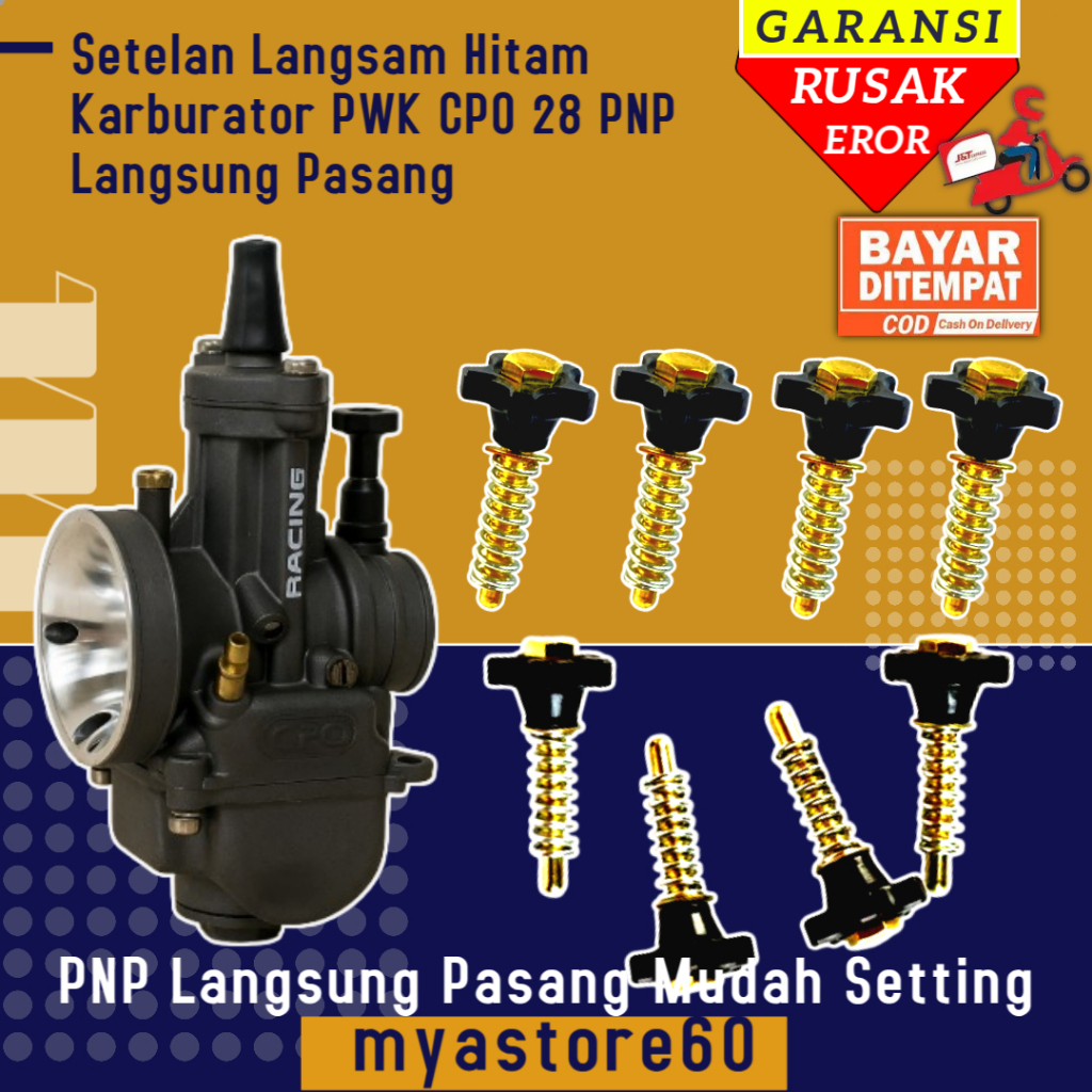 Setelan Stelan Gas Stasioner langsam Lansam Langsm Karburator Karbu PWK CPO 28 Mudah Setting