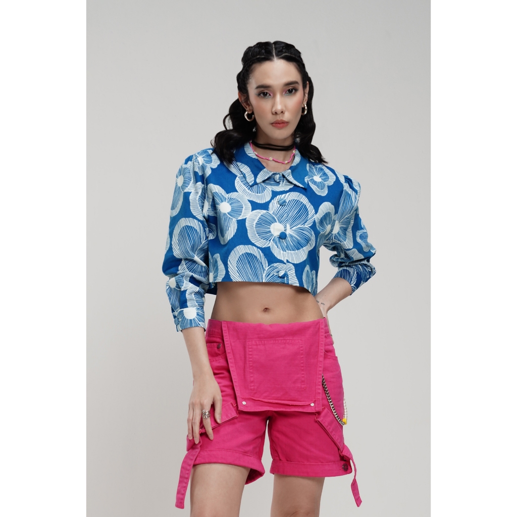 Calla The Label - Karmen Corduroy Crop Jacket - Blue