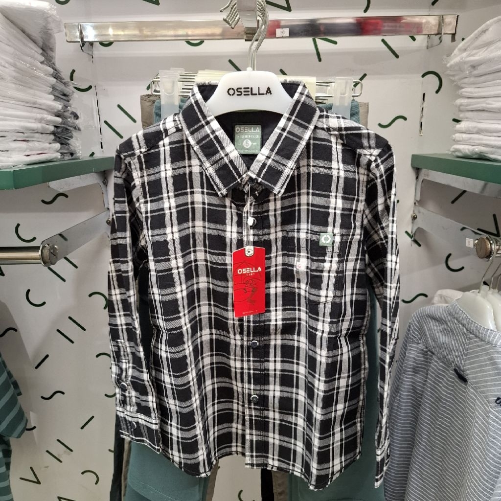 OSELLA Kemeja Anak Laki Laki Motif Kotak Original New