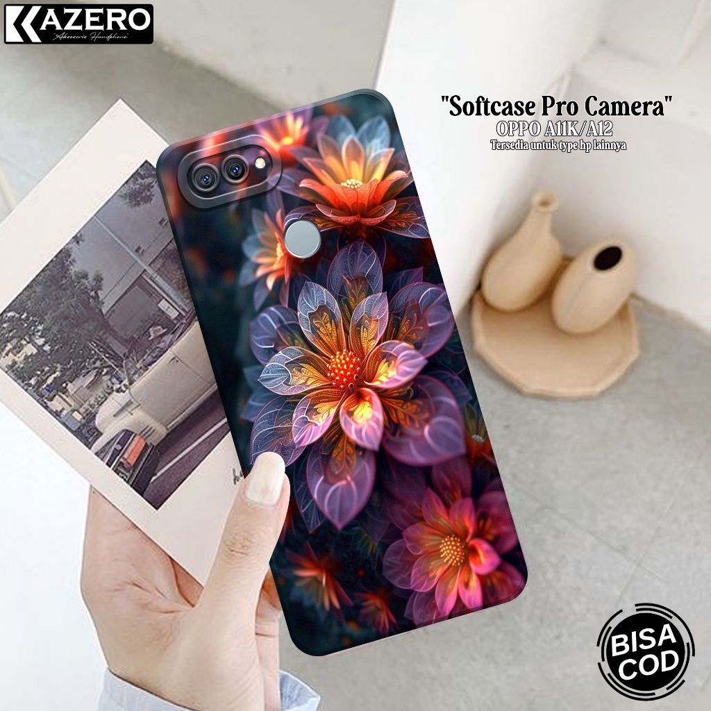 Case Hp OPPO A11K / OPPO A12 Fashion Case BungaSilikon Pro Camera Softcase OPPO A11K / OPPO A12 Casi