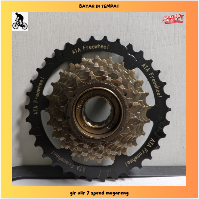 gir/gear sepeda ulir 7 speed megareng