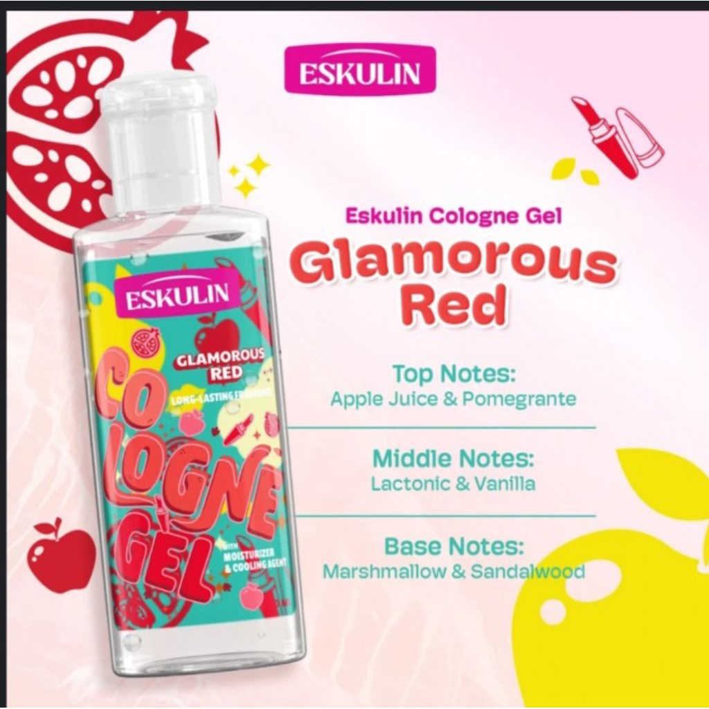 ESKULIN, MINYAK WANGI, ESKULIN GEL, ESKULIN COLOGNE GEL, ESKULIN GLAMOROUS RED, MINYAK WANGI.