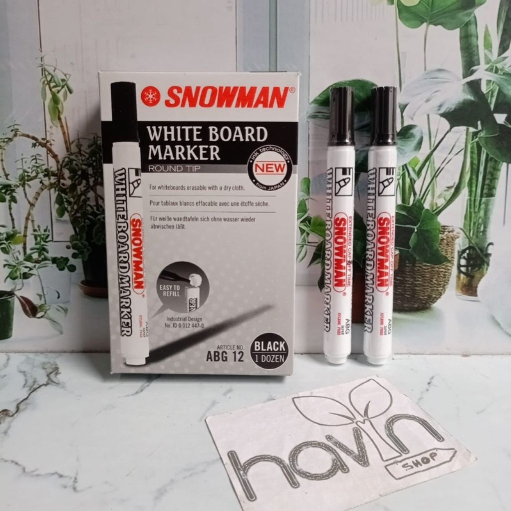 

Spidol Snowman White Board (bukan permanen) Isi 1 kotak 12 pcs
