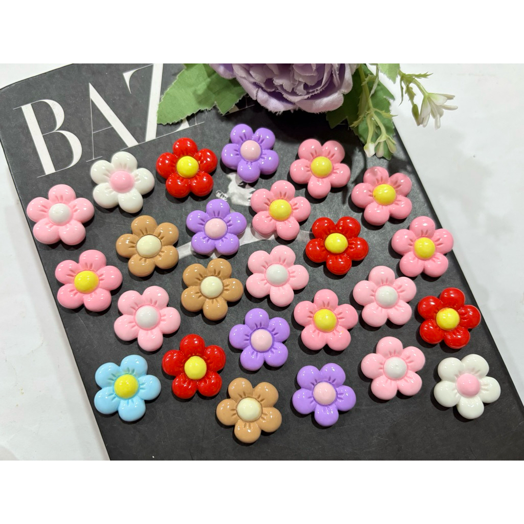clay/resin flower isi 100 pcs