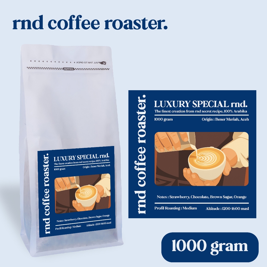 

LUXURY SPECIAL RND KOPI ARABIKA GRADE 1 1000 GRAM - ESPRESSO BASED - BIJI KOPI BUBUK - RND COFFEE ROASTER