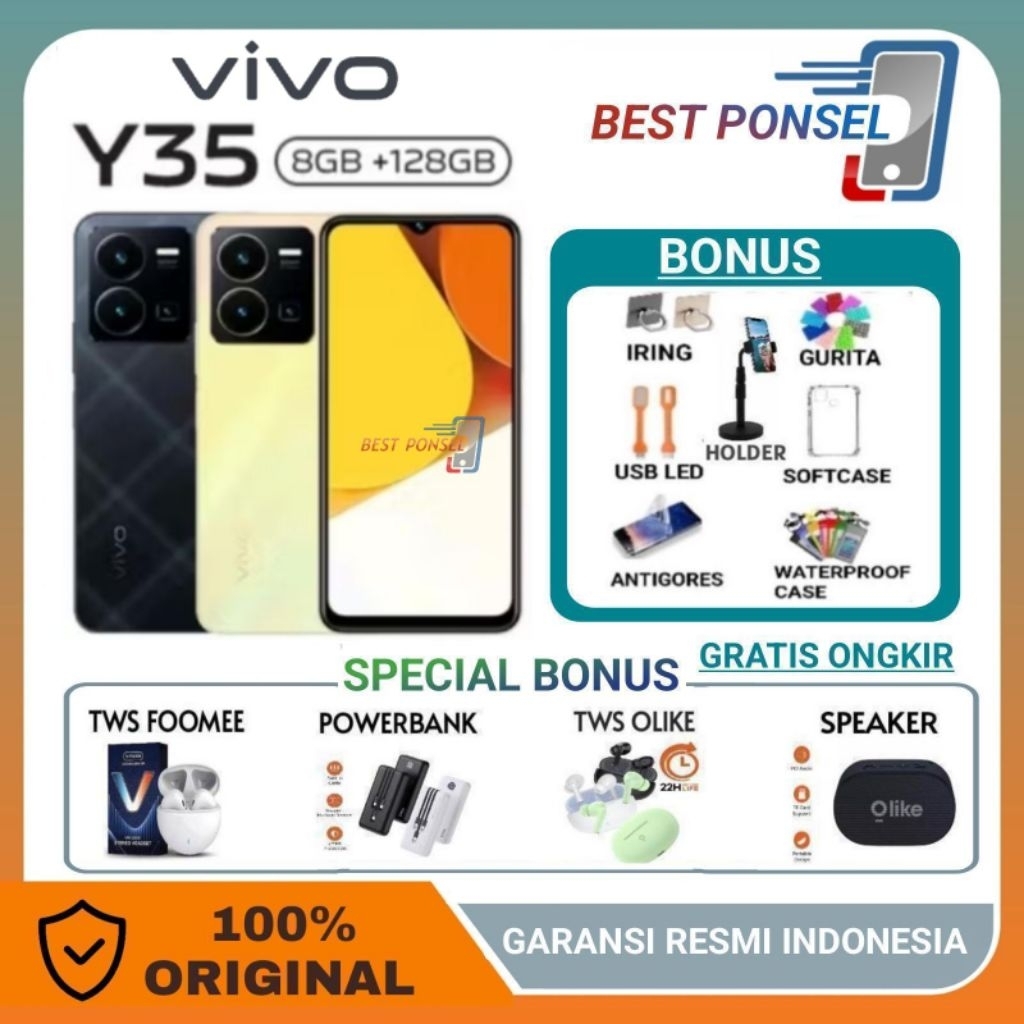 VIVO Y35 RAM 8GB + 8GB EXTENDED 128GB | Y36 4G 8/256GB NFC | Y36 5G 8/256GB NFC GARANSI RESMI VIVO I