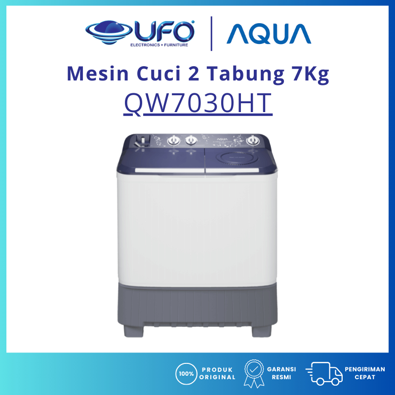 AQUA Mesin Cuci 2 Tabung Manual 7 Kg QW7030HT BARU - GARANSI RESMI
