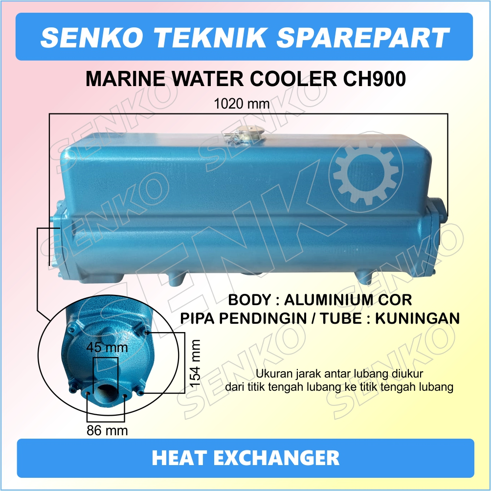 CH900 MARINE WATER COOLER / HEAT EXCHANGER / RADIATOR MESIN KAPAL
