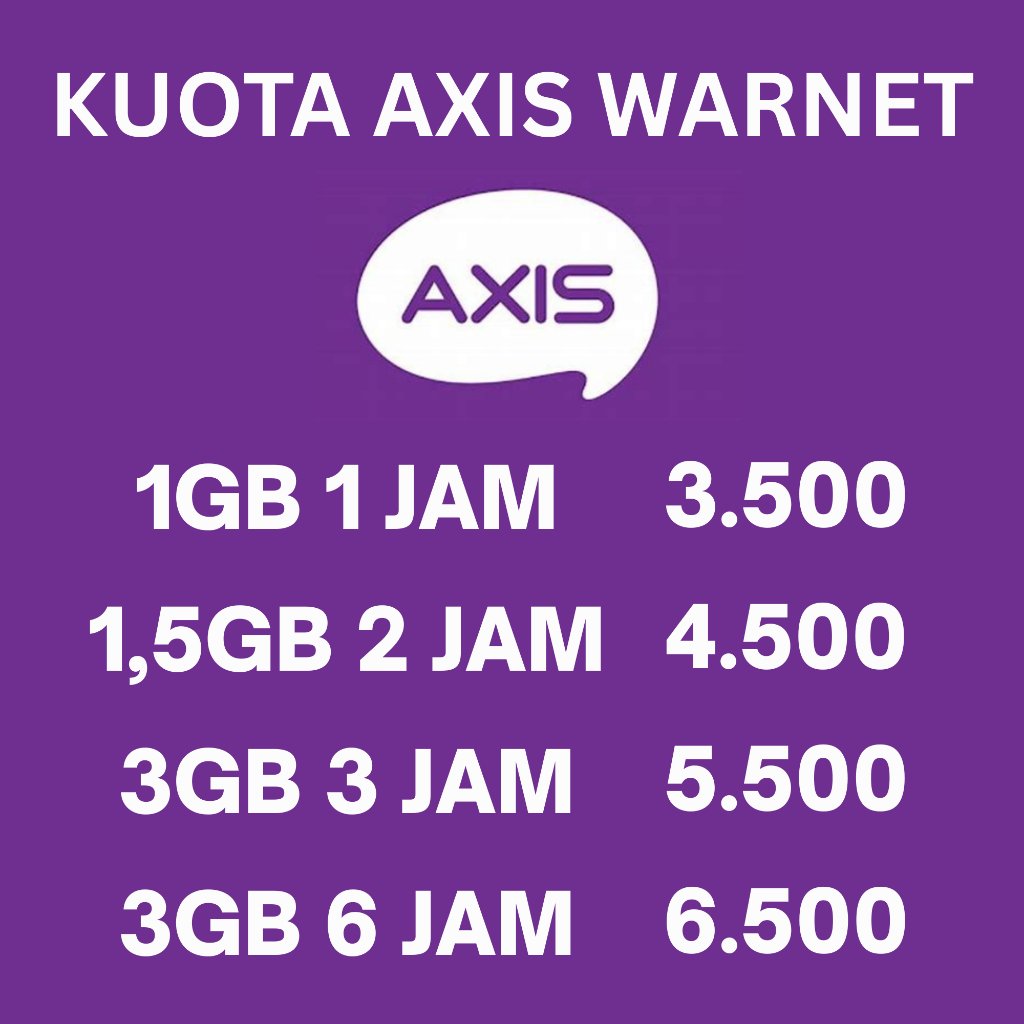 KUOTA AXIS WARNET 800MB 1GB 3GB