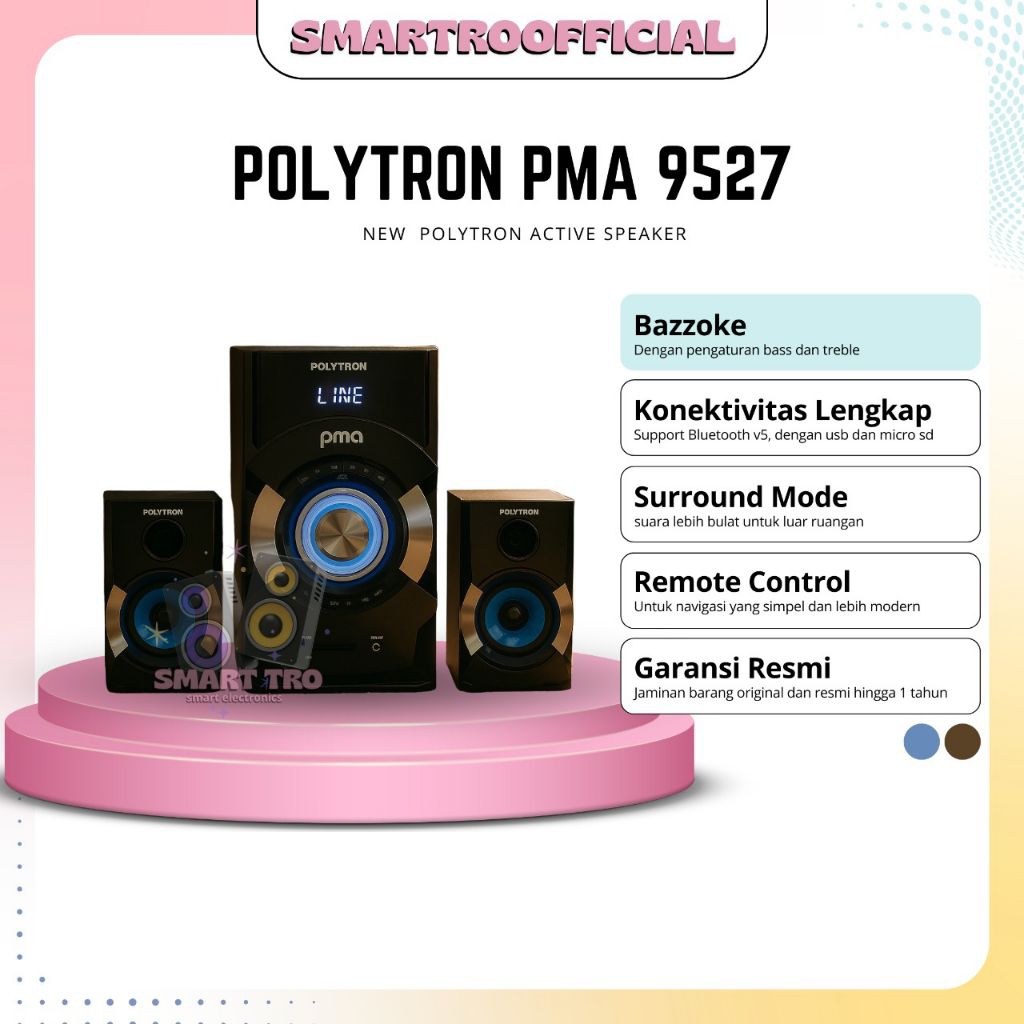 SPEAKER BLUETOOTH SUPER BASS SPEAKER POLYTRON PMA 9507/PMA 9310 GARANSI RESMI