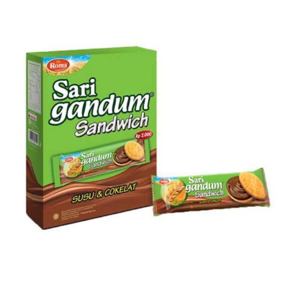 

Roma Sandwich Sari Gandum Cokelat 12 x 36 gram