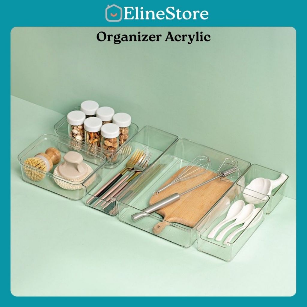 ORGANIZER LACI BENING ACRYLIC SUMPIT SENDOK ORGANIZER KAMAR LACI SEKAT LACI / ORGANIZER ACRYLIC - El